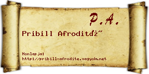 Pribill Afrodité névjegykártya